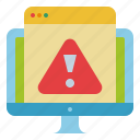 alert, browser, computer, signal, warning