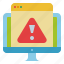 alert, browser, computer, signal, warning 