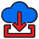 cloud, arrow, download, user, interface