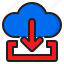 cloud, arrow, download, user, interface 