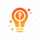 question, info, lightbulb, help, reason
