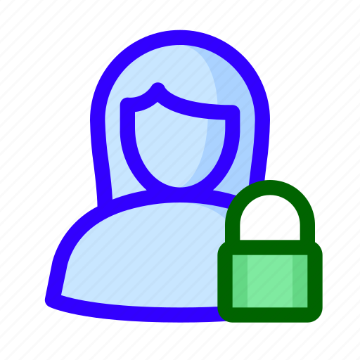 Female, locked, padlock, user icon - Download on Iconfinder