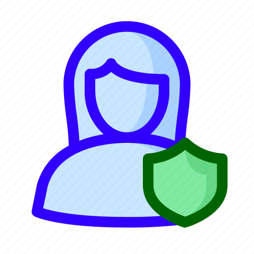 Female, protected, shield, user icon - Download on Iconfinder