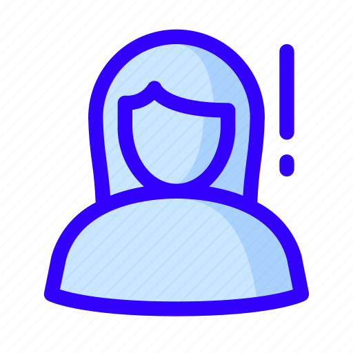 Female, notification, user, warning icon - Download on Iconfinder