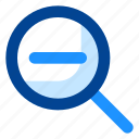 zoom, out, find, glass, magnifier, minus, search, seo