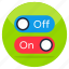on off button, toggle buttons, on button, off button, shutdown buttons 