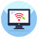 computer wifi, system wifi, wireless network, broadband connection, connected monitor