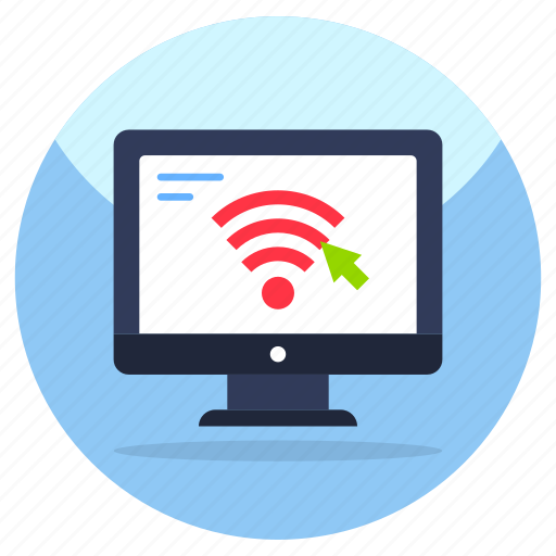 Computer wifi, system wifi, wireless network, broadband connection, connected monitor icon - Download on Iconfinder