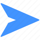 arrow, interface, paper, plane, send
