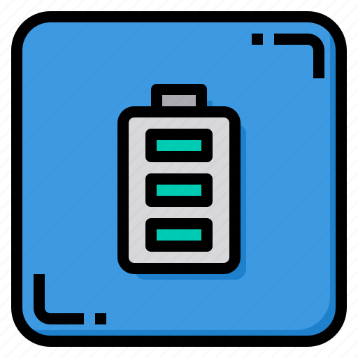 Full, battery, charge, energy, power, button icon - Download on Iconfinder