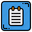 notepad, document, file, paper, button 