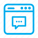 comments, cyan, interface, messages, ui, user, user interface