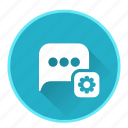 chat, configuration, message, setting, speech, talk 