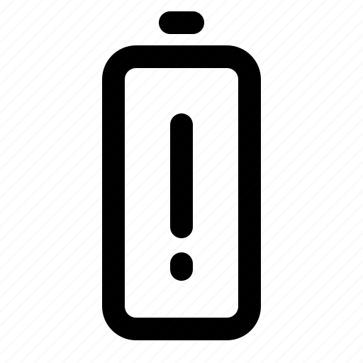 Battery, error, warning, alert, notification, energy icon - Download on Iconfinder