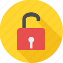 lock, open, password, secure, unlock