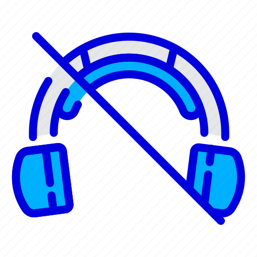 Muted, headphone, headset, audio, sound, earphones, music icon - Download on Iconfinder