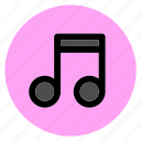 audio, circle, music, musical note, round, user interface, web