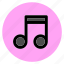 audio, circle, music, musical note, round, user interface, web 