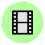 circle, clip, movie, round, user interface, video, web 
