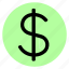 circle, currency, dollar, money, round, user interface, web 