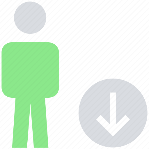 Down arrow, downloading, male, people, person, stand, user icon - Download on Iconfinder