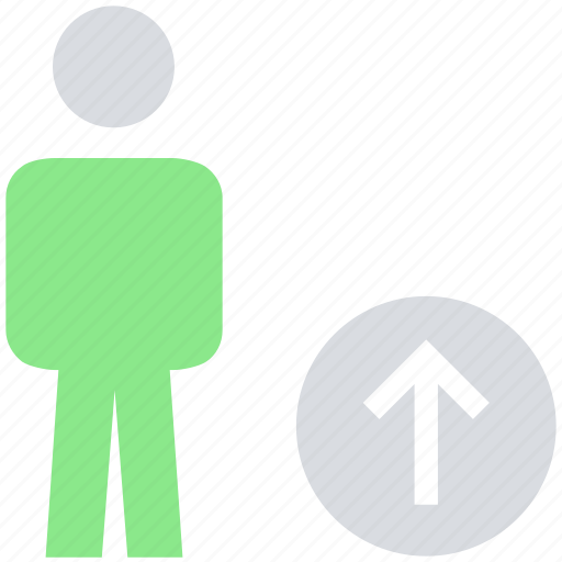 Male, people, person, stand, up arrow, uploading, user icon - Download on Iconfinder