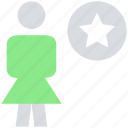favorite, female, people, person, stand, star, user 