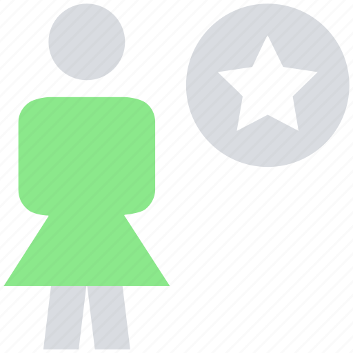 Favorite, female, people, person, stand, star, user icon - Download on Iconfinder