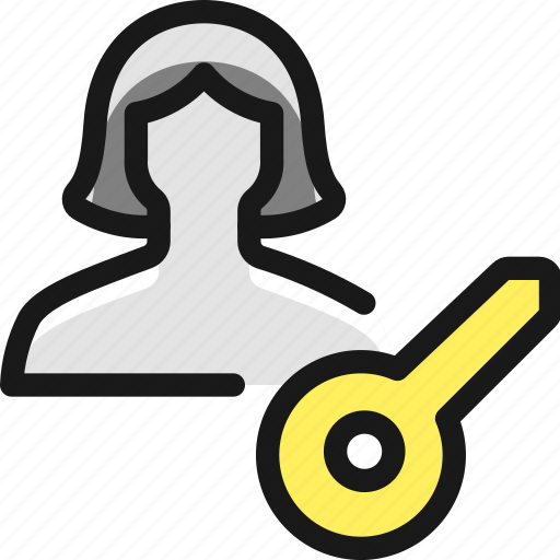 Key, single, woman, actions icon - Download on Iconfinder