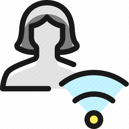 Wifi, single, woman, actions icon - Download on Iconfinder