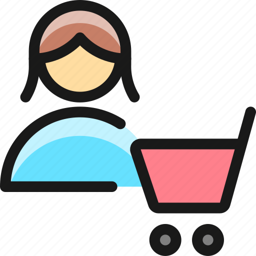 Single, woman, cart, actions icon - Download on Iconfinder