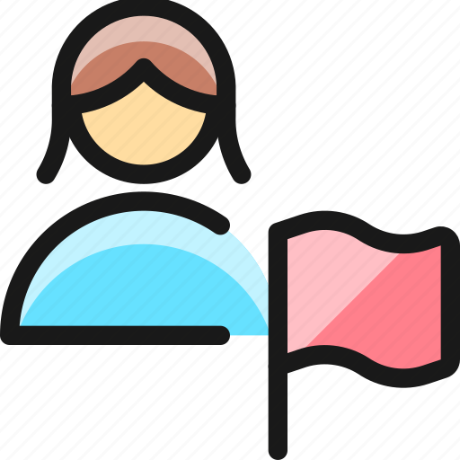 Single, woman, flag, actions icon - Download on Iconfinder