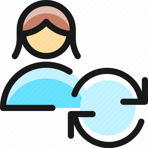 Single, woman, refresh, actions icon - Download on Iconfinder