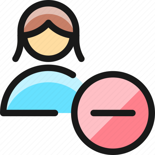 Single, woman, actions, subtract icon - Download on Iconfinder