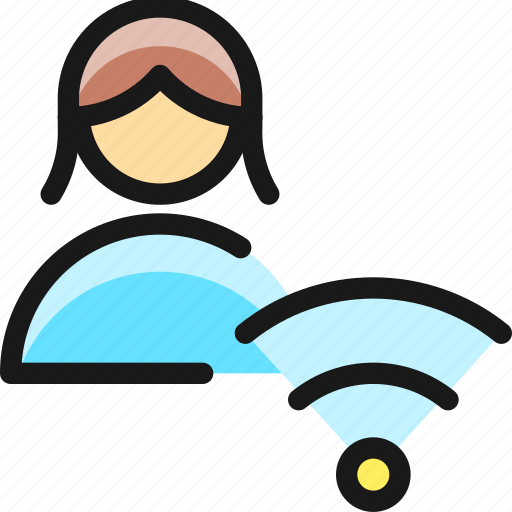 Single, woman, wifi, actions icon - Download on Iconfinder