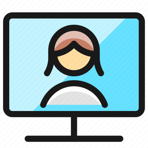 Single, woman, monitor icon - Download on Iconfinder