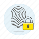 biometric, fingerprint, identification, lock, padlock, secure, user