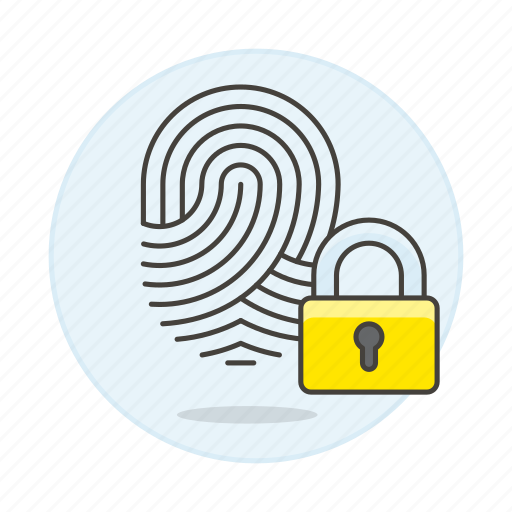 Biometric, fingerprint, identification, lock, padlock, secure, user icon - Download on Iconfinder