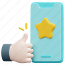 usability, ux, ui, testing, hand, mobile, star, 3d