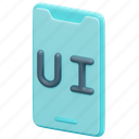 ui, ux, mobile, phone, interface, design, 3d