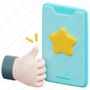 usability, ux, ui, testing, star, hand, mobile, 3d