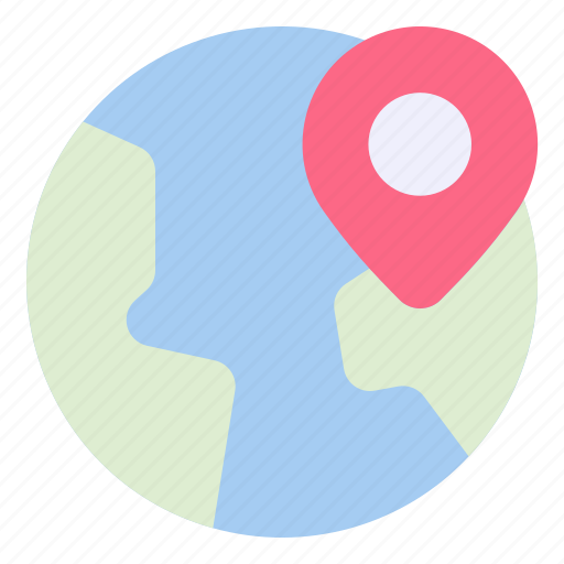 Earth, map, pin, placeholder, planet, position icon - Download on Iconfinder