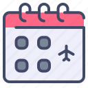 airplane, calendar, flight, schedule, travel