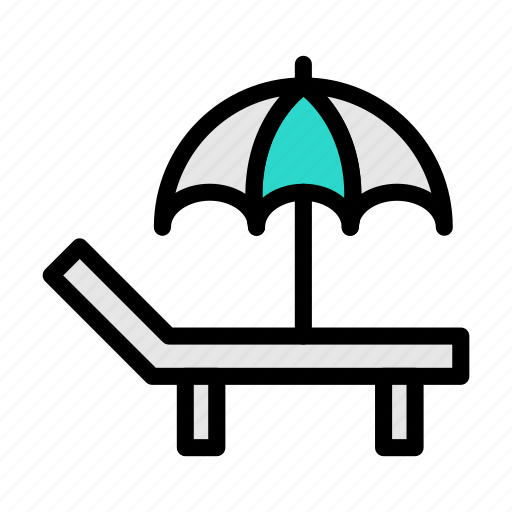 Deck, beach, umbrella, sunbath, vacation icon - Download on Iconfinder
