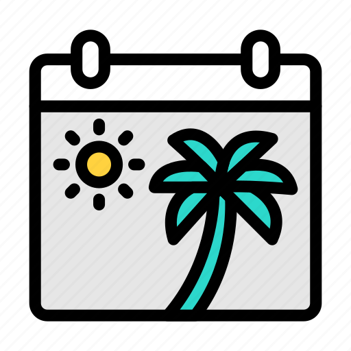 Vacation, date, calendar, month, beach icon - Download on Iconfinder