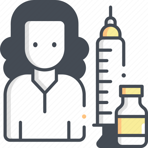 Female, people, vaccine, injection, medicine icon - Download on Iconfinder