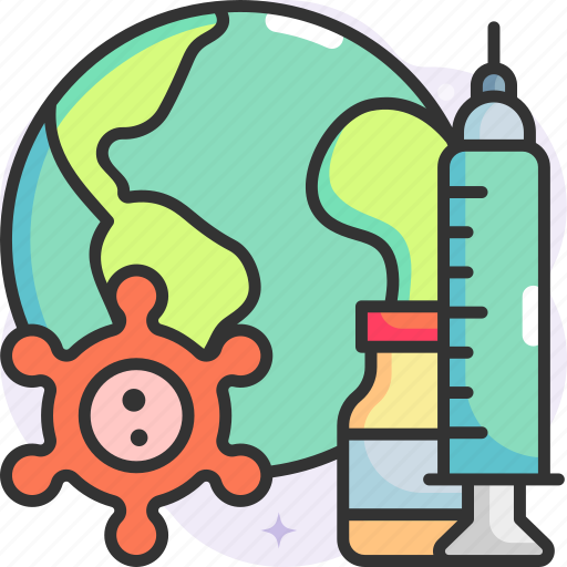 Globe, vaccine, vaccination, travel, coronavirus icon - Download on Iconfinder