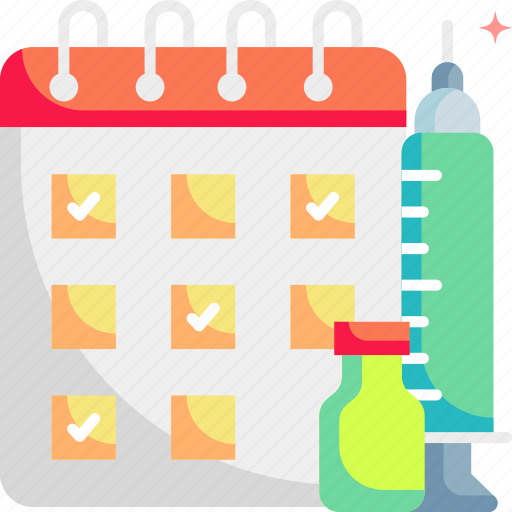Schedule, calendar, time, vaccine, medicine icon - Download on Iconfinder