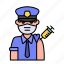police, policeman, avatar, vaccine, vaccination 