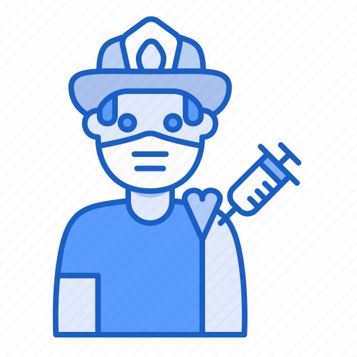 Fireman, avatar, user, vaccine, vaccination icon - Download on Iconfinder
